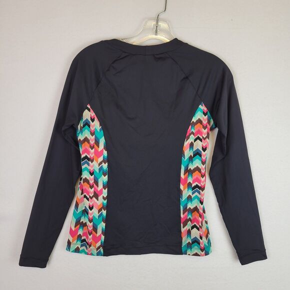 La Blanca Womens Geometric Built In Bra Rashguard Swim Top Size Small Multicolor - Picture 5 of 5